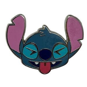 Disney Lilo & Stitch Emoji Blitz Sticking Out Tongue Pin Trading Pin 2017 Enamel